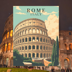 Carte Postale Colisée Rome Italie Vintage Europe