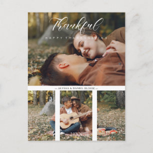 Carte Postale Collage 2 Photos de Couple Happy Thanksgiving
