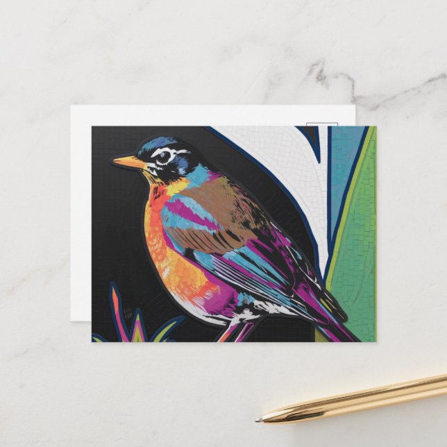 Carte Postale Collage à ressort (Devant/Arrière en situation)