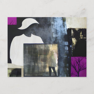 Carte postale Collage Abstrait figuratif