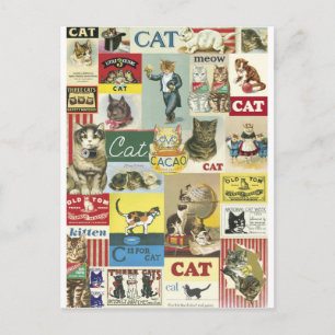 Carte Postale Collage conversation vintage