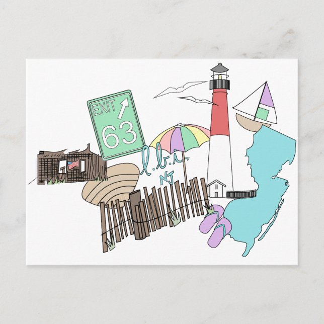 Carte Postale Collage d'amour Pastel LBI (Devant)