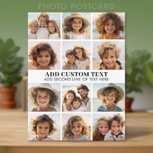 Carte Postale Collage de 12 photos Instagram avec fond blanc