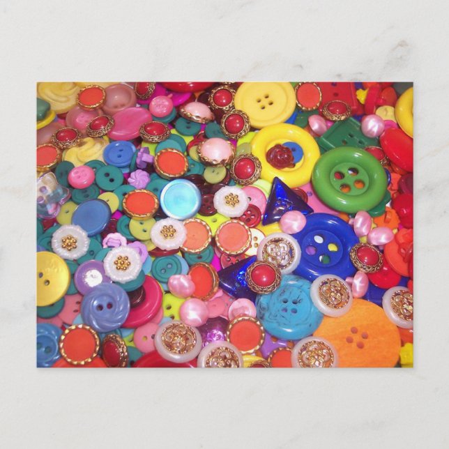Carte Postale Collage de boutons colorés (Devant)