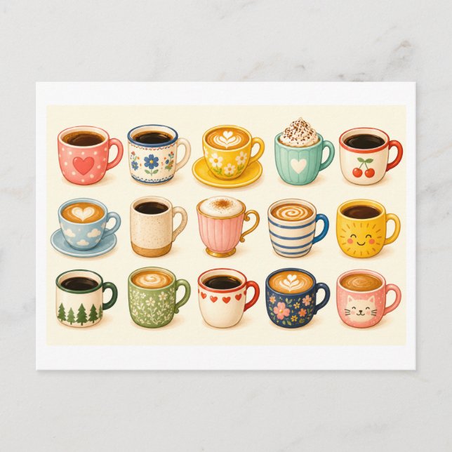 Carte Postale Collage de café (Devant)