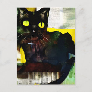 Carte postale Collage de chats noirs