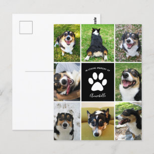Carte Postale Collage de chien personnalisé en souvenir en mémoi