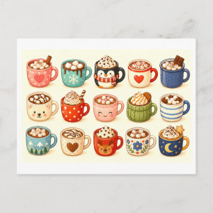 Carte Postale Collage de Chocolat Chaud