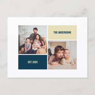 Carte Postale Collage de famille moderne avec deux photos et tex