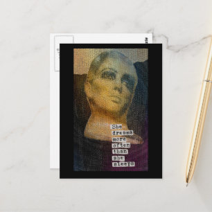 Carte Postale Collage de femme qui rêve plus souvent qu'elle ne