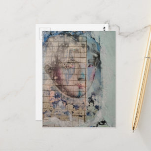 Carte Postale Collage de grunge de visage abstrait