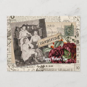 Carte Postale Collage de la fête des mères vintages