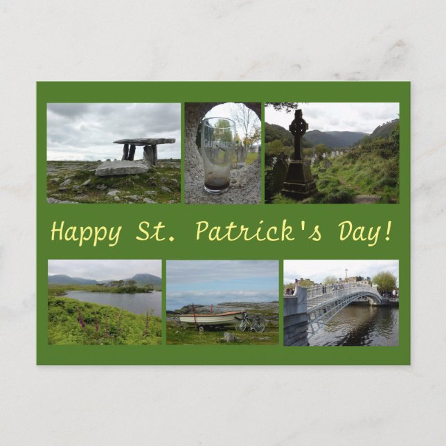 Carte Postale Collage de la Saint Patrick (Devant)