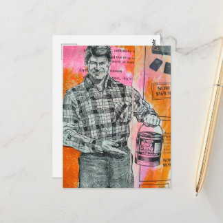 Carte Postale Collage de l'homme à la peinture vintage