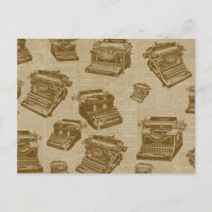 Carte Postale Collage de machine à écrire vintage