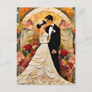 Carte Postale Collage de mariée et de chambre