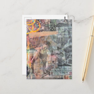 Carte Postale Collage de menuiserie rétro multimédia