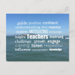 Carte Postale Collage de mots Inspirer les enseignants