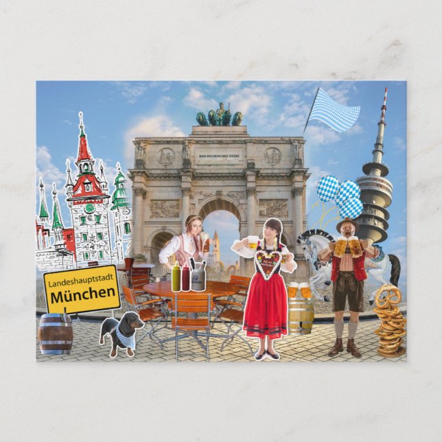 Carte Postale Collage de Munich (Devant)