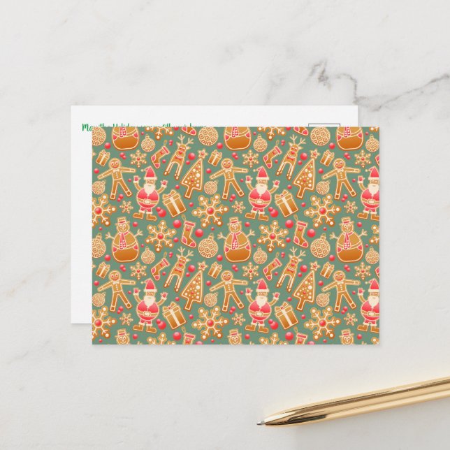 Carte postale Collage de Noël (Devant/Arrière en situation)
