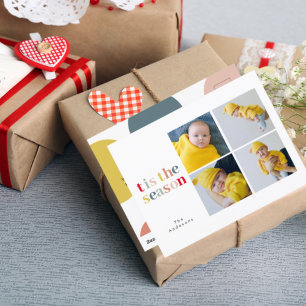 Carte Postale Collage de Noël avec quatre photos C'est la sais