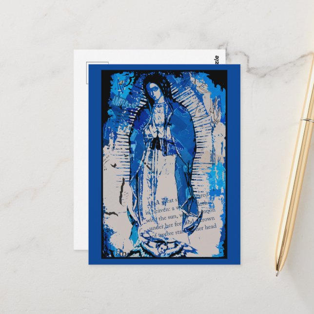 Carte Postale Collage de Notre-Dame de Guadalupe (Devant/Arrière en situation)