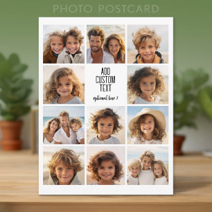 Carte Postale Collage de photos - 11 photos avec un bloc de text