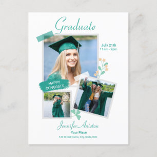 Carte Postale Collage de photos de diplôme, Faire-part de diplôm