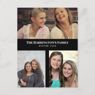 Carte Postale Collage de photos de famille en 3 sections personn