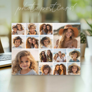Carte Postale Collage de photos Instagram - 14 photos Blanc