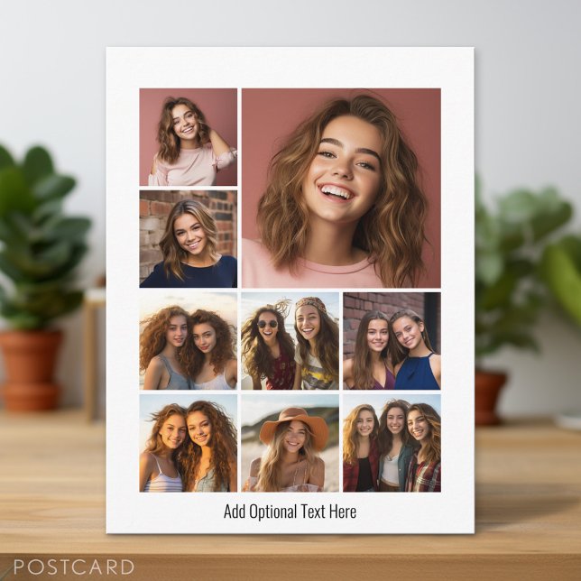 Carte Postale Collage de photos Instagram avec 9 photos carrés e (Photo Postcard)