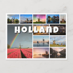 Carte Postale Collage de photos souvenir de Hollande