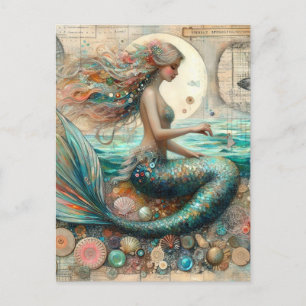 Carte Postale Collage de sirène