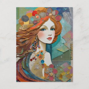 Carte postale Collage de sirène
