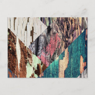 Carte postale Collage de texture de bois