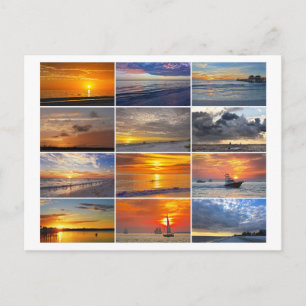 Carte Postale Collage des couchers de soleil de Floride