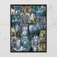 Carte postale collage des divinités étrusques