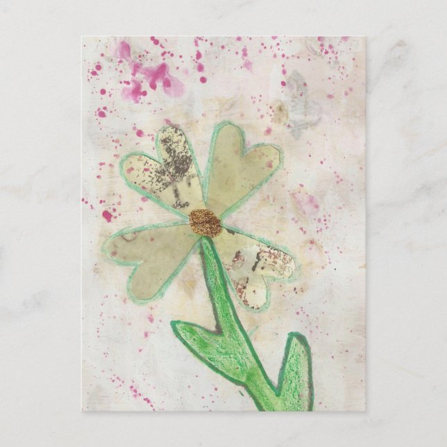 Carte Postale Collage des fleurs cardiaques (Devant)