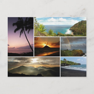 Carte Postale Collage des paysages d'Hawaii