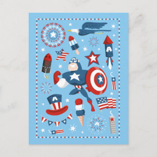 Carte Postale Collage du 4 juillet de Captain America