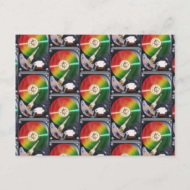 Carte Postale Collage du disque dur de l'ordinateur (Devant)