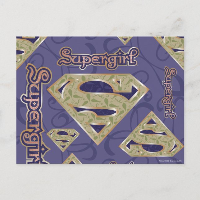 Carte Postale Collage du logo super girl Fancy (Devant)
