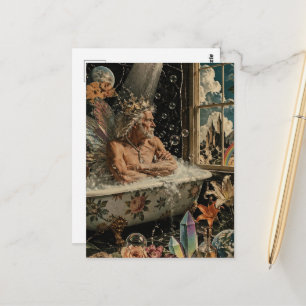 Carte Postale Collage du roi fée se baignant