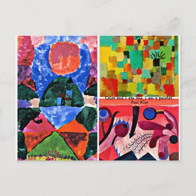 Carte Postale Collage et citation d'art Paul Klee (Devant)