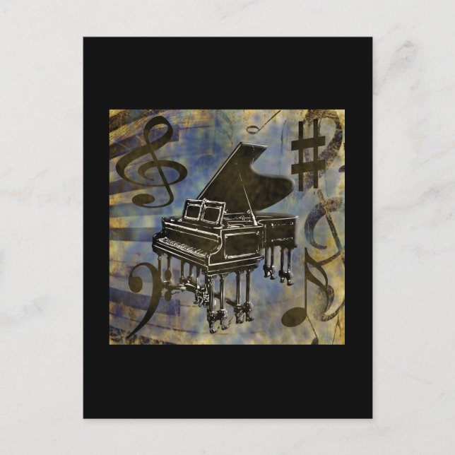 Carte Postale Collage Grand Piano (Devant)