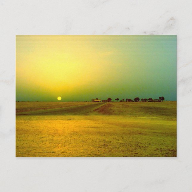 Carte Postale Collage Lever de soleil sur le désert (Devant)