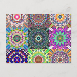 Carte Postale Collage Mandala Abstrait