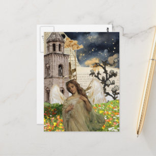 Carte Postale Collage mixte média Ange