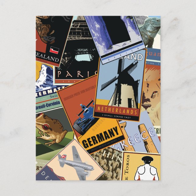 Carte Postale Collage mondial (Devant)