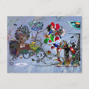 Carte Postale Collage numérique VIP pour musique micro ouverte